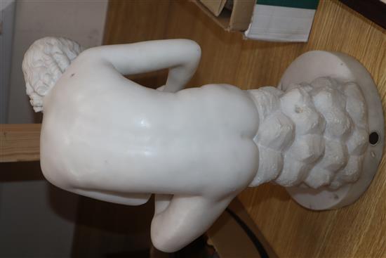 After the Antique, a white marble figure of The Spinario (Boy with Thorn), H 37cm